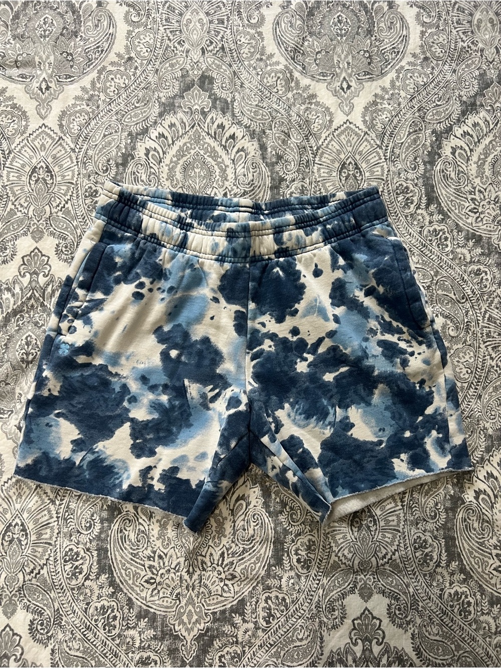 295 - Lucky Brand Blue and White Tie-Dye Athletic Shorts